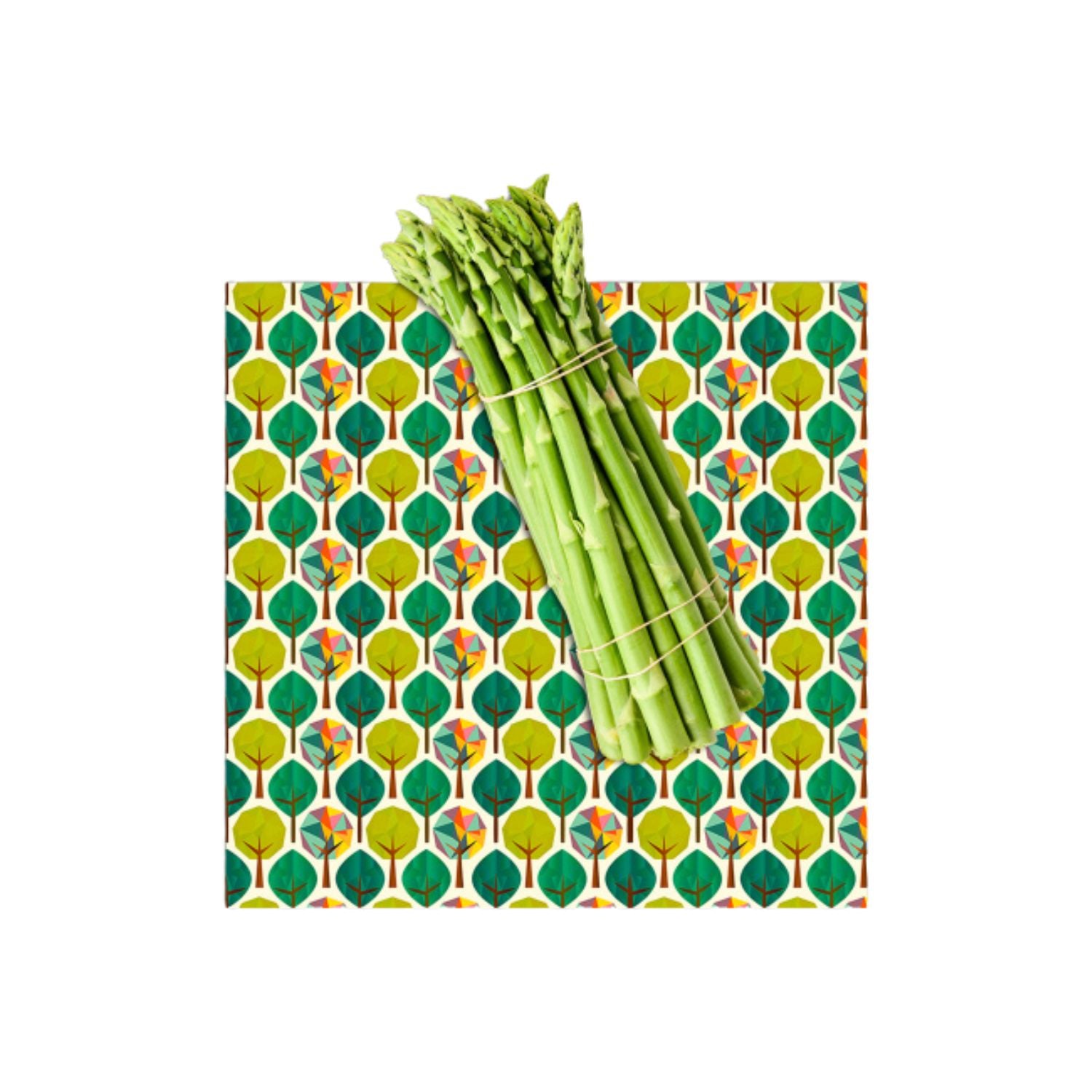 Woskowijka do kanapek BeePack® L – ekologiczne, wielorazowe opakowanie na żywność z naturalnych materiałów, zero plastiku, wzór: las