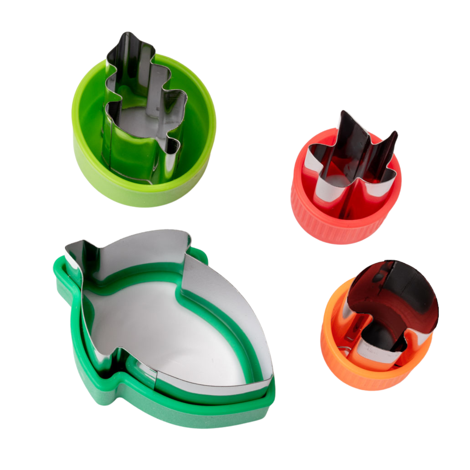 Wykrawacze Lekkabox liście – zestaw 3 rozmiarów, stal nierdzewna, bezpieczne uchwyty, idealne do owoców, warzyw, kanapek i ciasteczek