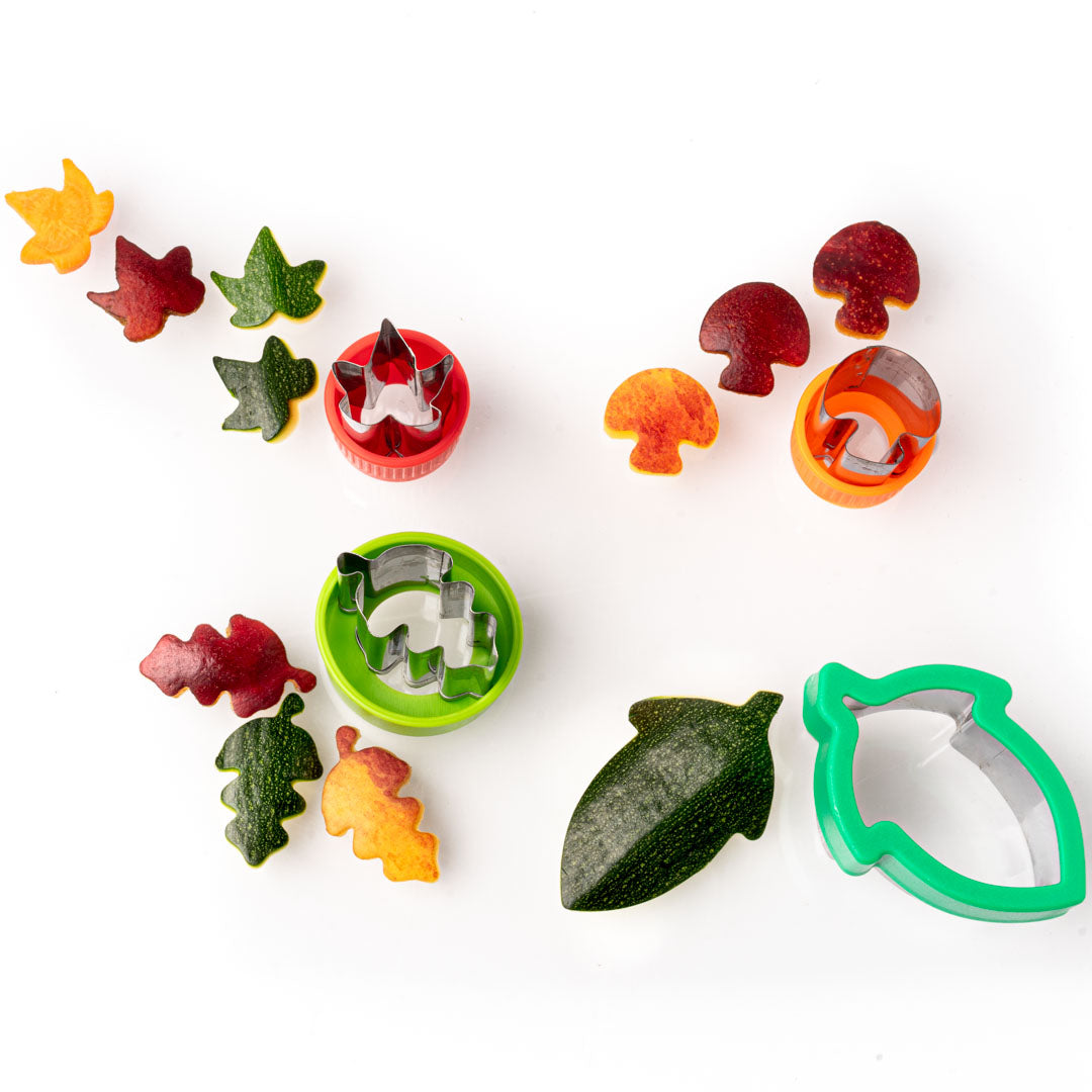 Wykrawacze Lekkabox liście – zestaw 3 rozmiarów, stal nierdzewna, bezpieczne uchwyty, idealne do owoców, warzyw, kanapek i ciasteczek