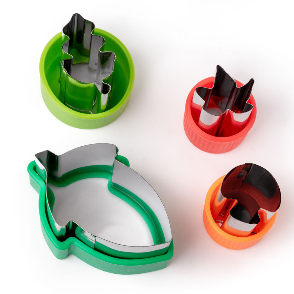 Wykrawacze Lekkabox liście – zestaw 3 rozmiarów, stal nierdzewna, bezpieczne uchwyty, idealne do owoców, warzyw, kanapek i ciasteczek