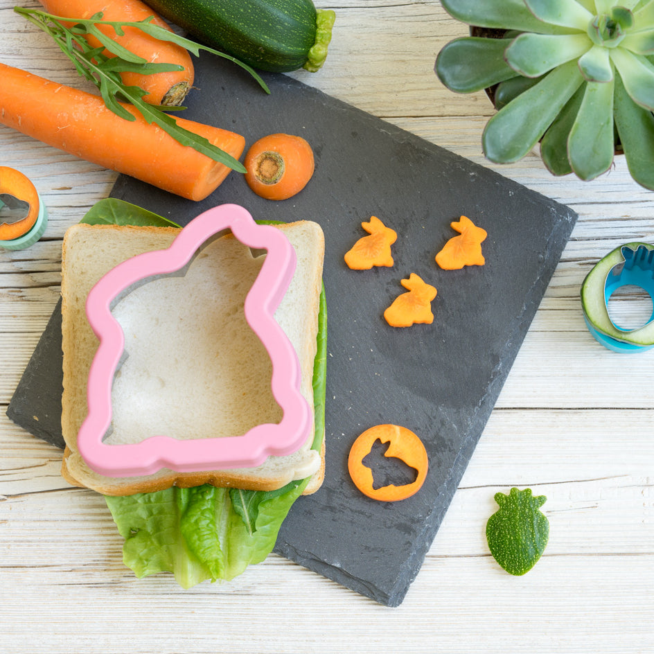 Wykrawacze Lekkabox króliki – zestaw 3 rozmiarów, stal nierdzewna, bezpieczne uchwyty, idealne do owoców, warzyw, kanapek i ciasteczek