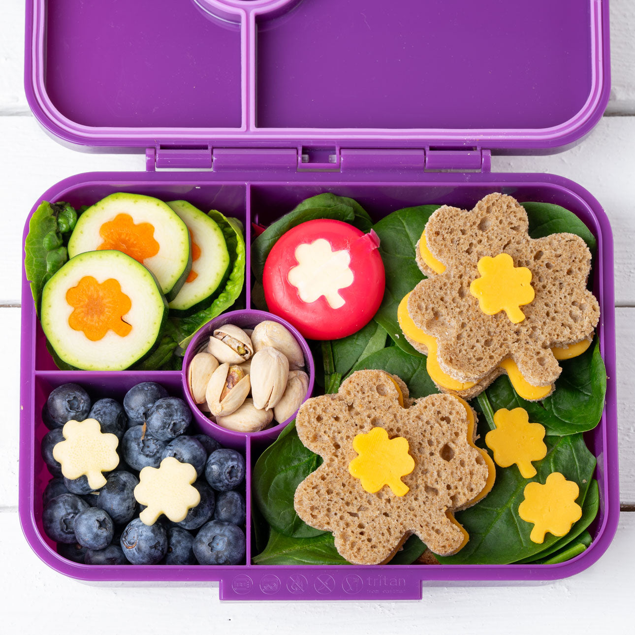 Wykrawacze Lekkabox koniczyna – zestaw 3 rozmiarów, stal nierdzewna, bezpieczne uchwyty, idealne do owoców, warzyw, kanapek i ciasteczek