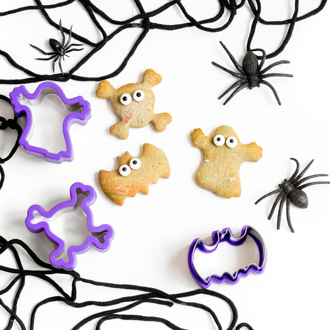 Wykrawacze Lekkabox Halloween – zestaw 3 rozmiarów, stal nierdzewna, bezpieczne uchwyty, idealne do owoców, warzyw, kanapek i ciasteczek