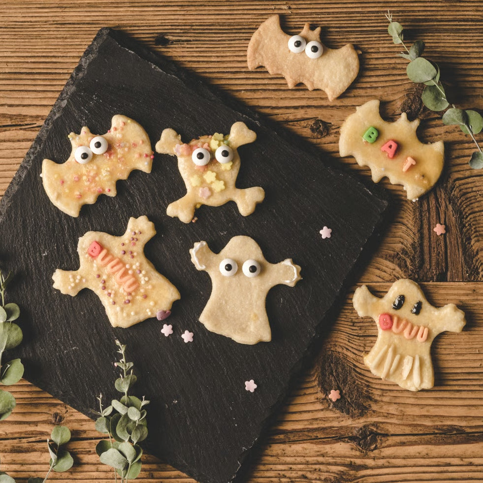 Wykrawacze Lekkabox Halloween – zestaw 3 rozmiarów, stal nierdzewna, bezpieczne uchwyty, idealne do owoców, warzyw, kanapek i ciasteczek