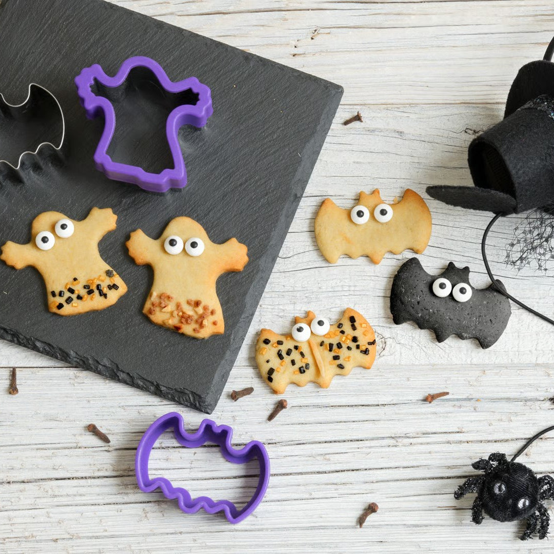 Wykrawacze Lekkabox Halloween – zestaw 3 rozmiarów, stal nierdzewna, bezpieczne uchwyty, idealne do owoców, warzyw, kanapek i ciasteczek