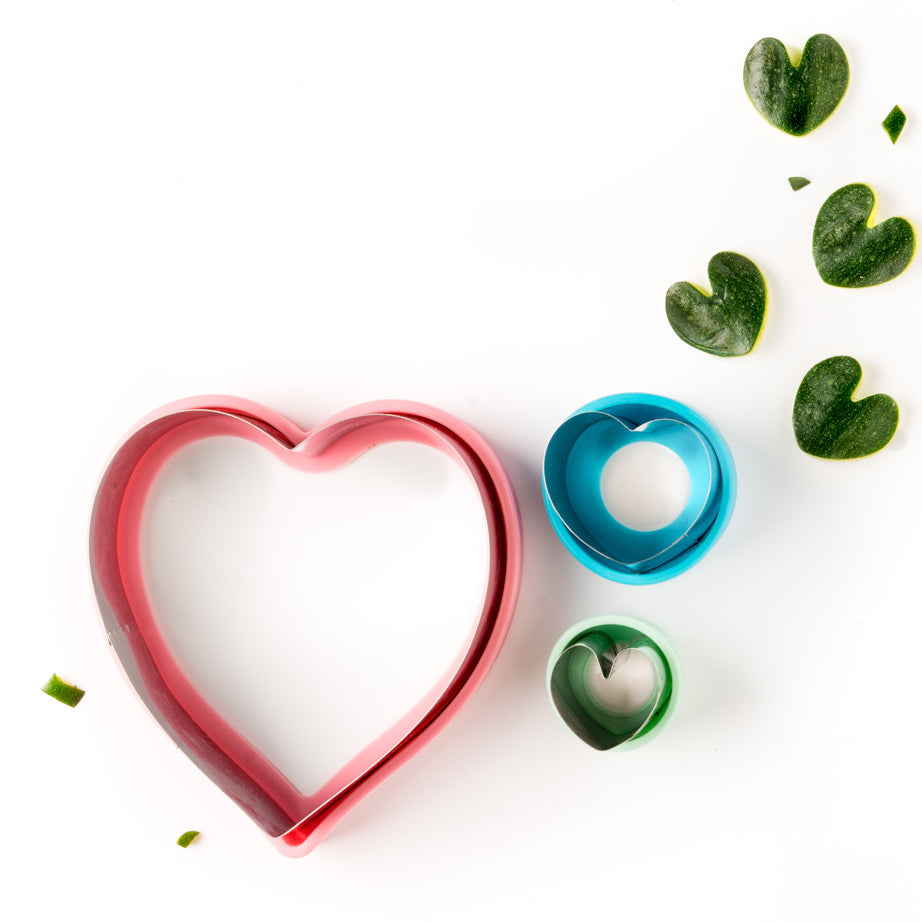Wykrawacze Lekkabox serduszka – zestaw 3 rozmiarów, stal nierdzewna, bezpieczne uchwyty, idealne do owoców, warzyw, kanapek i ciasteczek