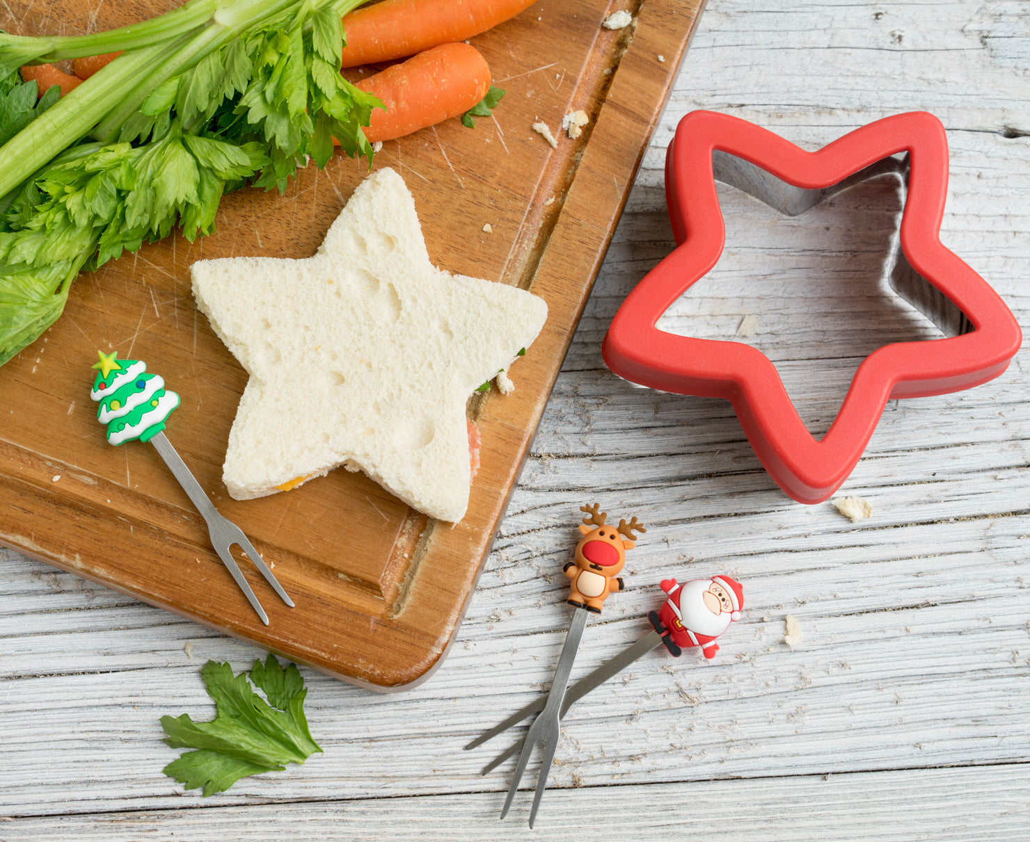 Wykrawacze Lekkabox gwiazdki – zestaw 3 rozmiarów, stal nierdzewna, bezpieczne uchwyty, idealne do owoców, warzyw, kanapek i ciasteczek