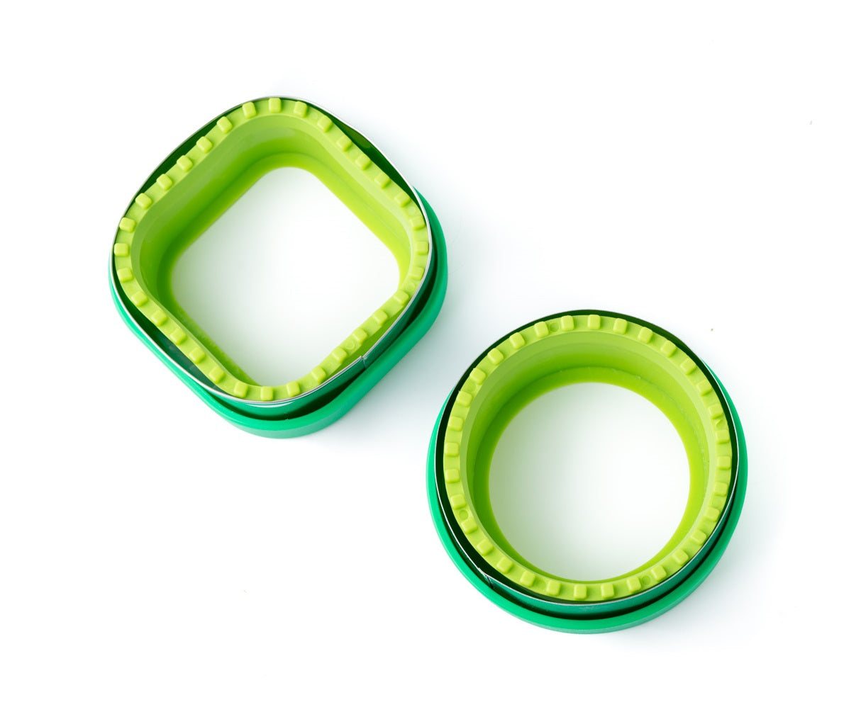 Wykrawacze Lekkabox kółko i kwadrat – zestaw 2 rozmiarów, bezpieczne uchwyty, idealne do owoców, warzyw, kanapek i ciasteczek