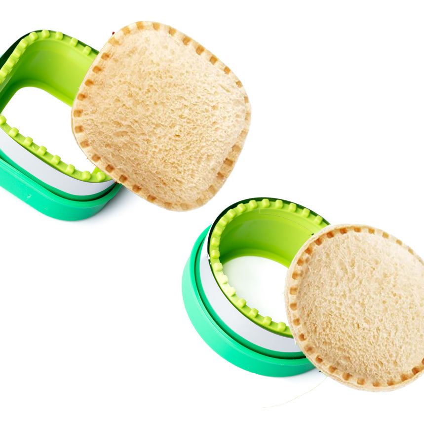 Wykrawacze Lekkabox kółko i kwadrat – zestaw 2 rozmiarów, bezpieczne uchwyty, idealne do owoców, warzyw, kanapek i ciasteczek