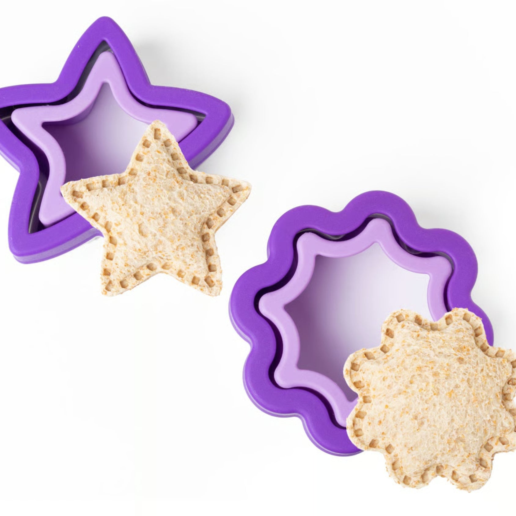 Wykrawacze Lekkabox kwiat i gwiazda – zestaw 2 rozmiarów, bezpieczne uchwyty, idealne do owoców, warzyw, kanapek i ciasteczek