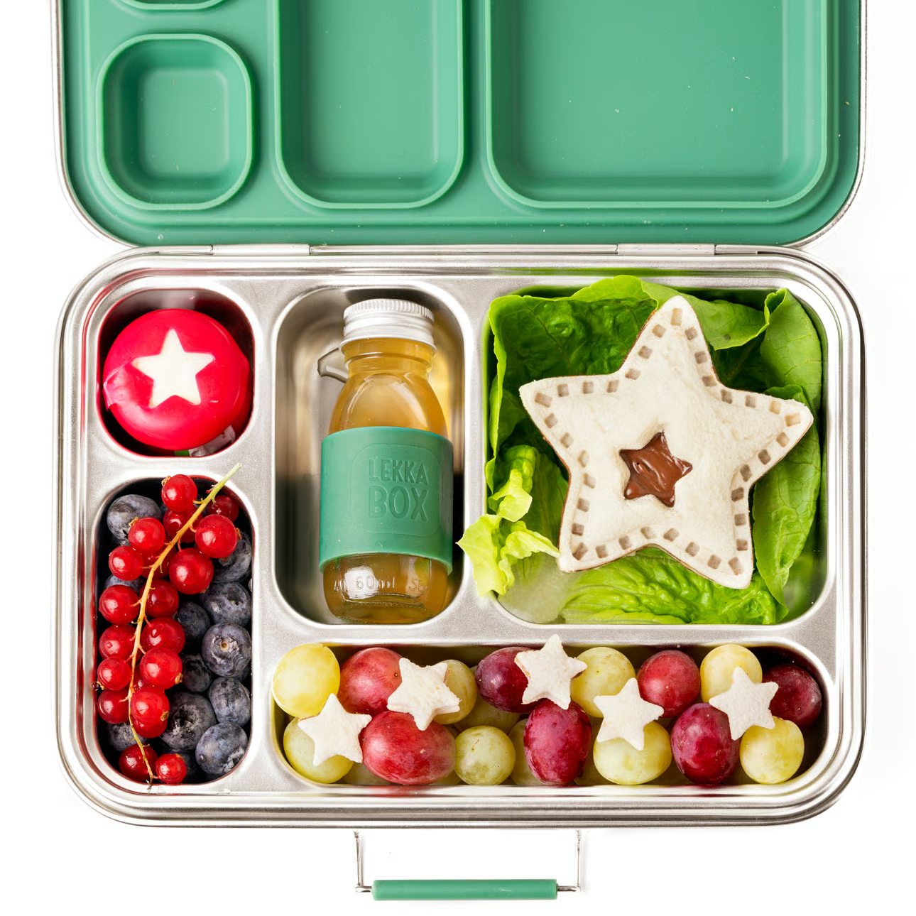 Wykrawacze Lekkabox kwiat i gwiazda – zestaw 2 rozmiarów, bezpieczne uchwyty, idealne do owoców, warzyw, kanapek i ciasteczek