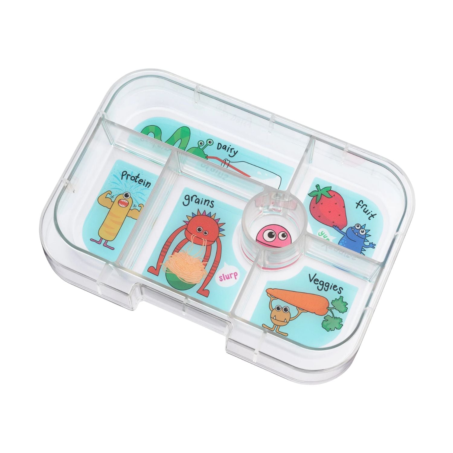 Wymienna tacka do lunch boxa Yumbox Original Funny Monsters - 5 przegródek, tritan, bez BPA, do zmywarki; wzór: potwory