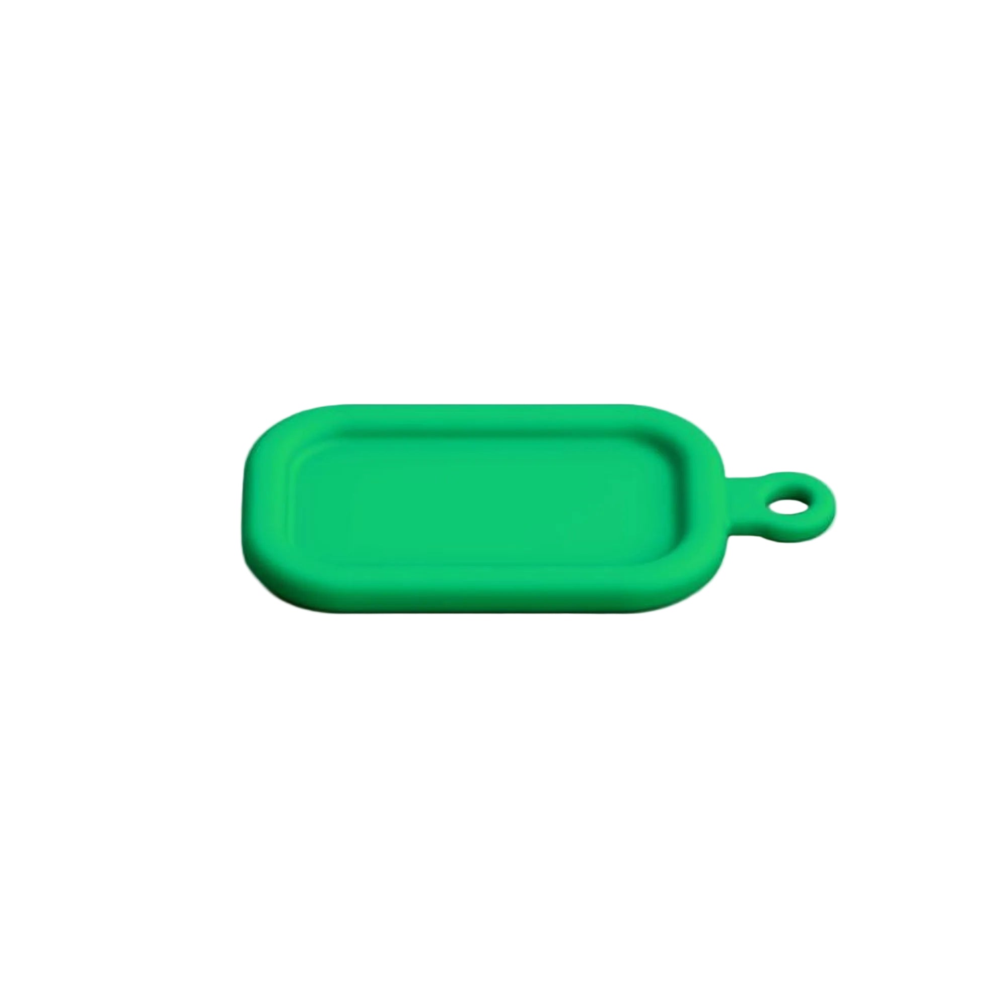Silikonowa zawieszka na imię OmieBox UP – zielona, elastyczna, bez BPA.