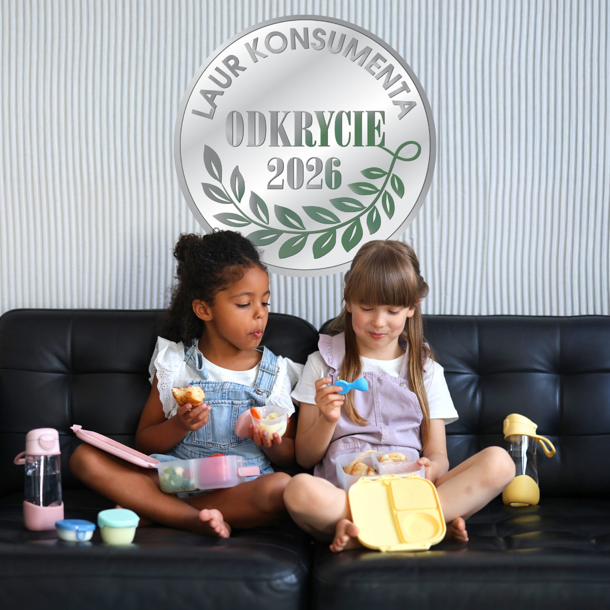 B.box Blue Slate mini lunchbox z przegrodą Flexi i bidon ze słomką o ergonomicznym kształcie