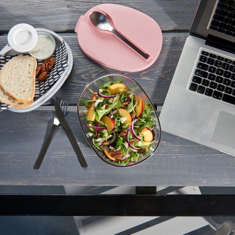 Mepal Ellipse zestaw sztućców w etui – widelec, nóż, łyżka, stal nierdzewna, kolor: vivid mauve