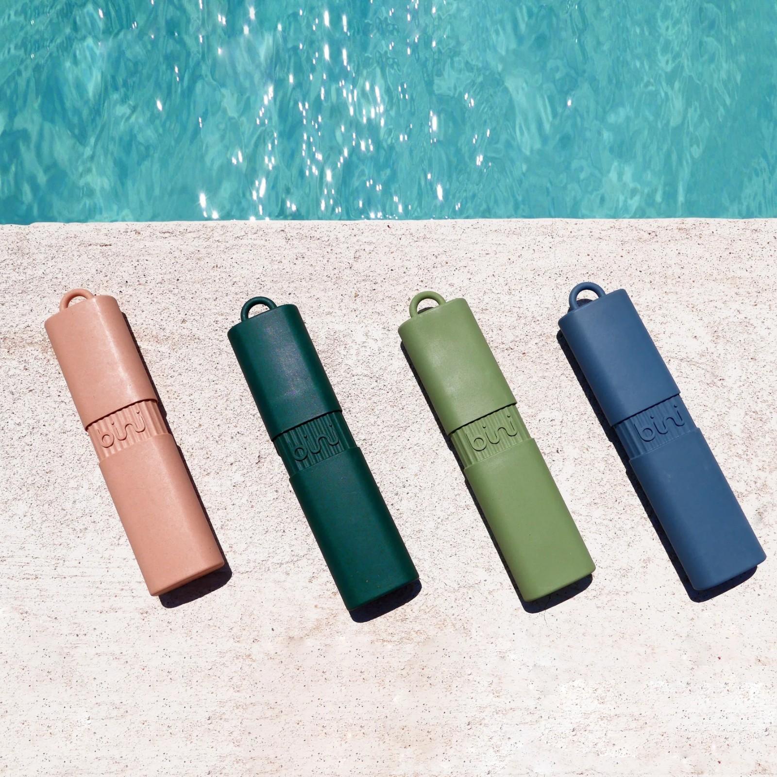 Lekki zestaw sztućców turystycznych Bini Kit Green z materiałów bio-opartych