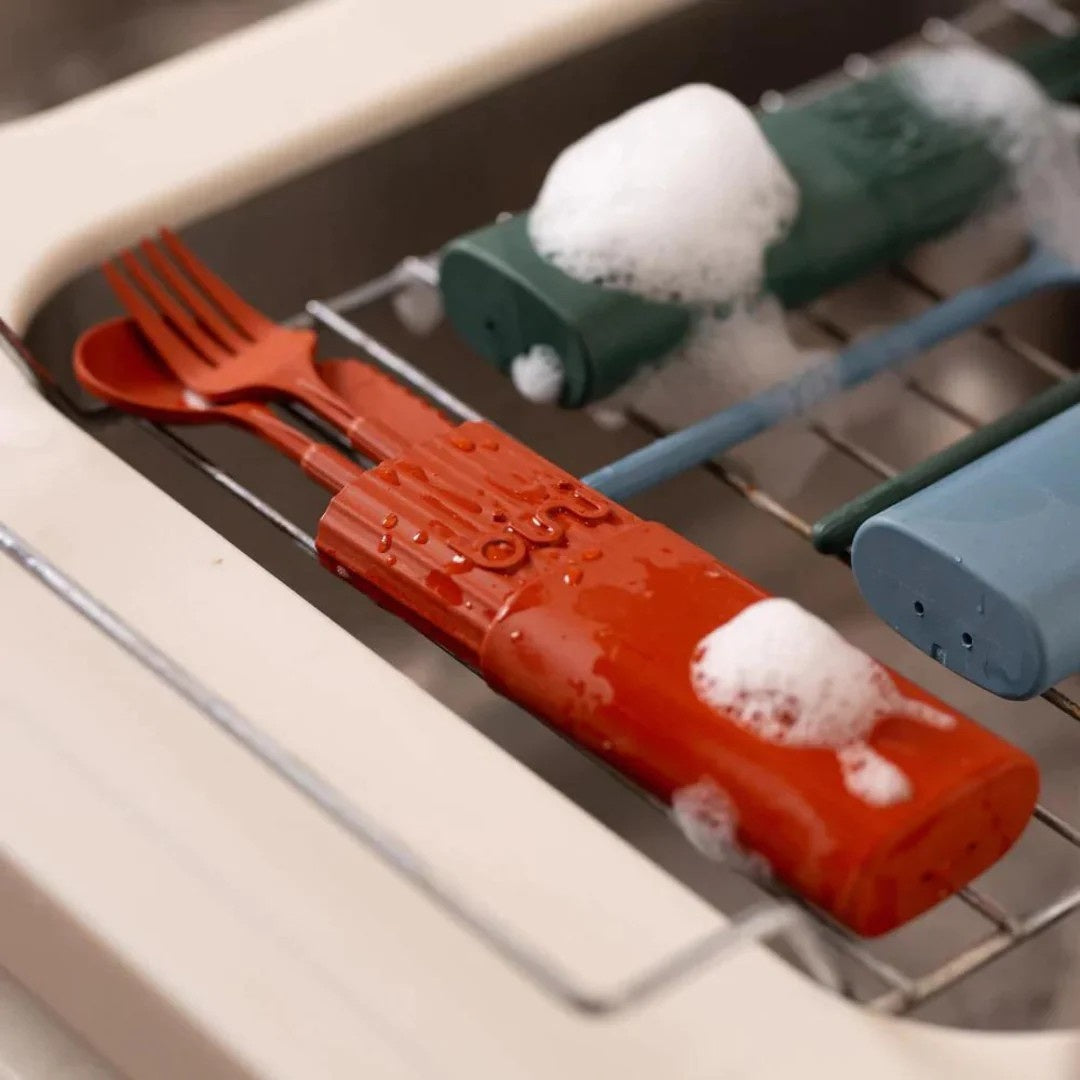 Sztućce wielorazowe Bini Kit – higieniczne przechowywanie w pokrowcu