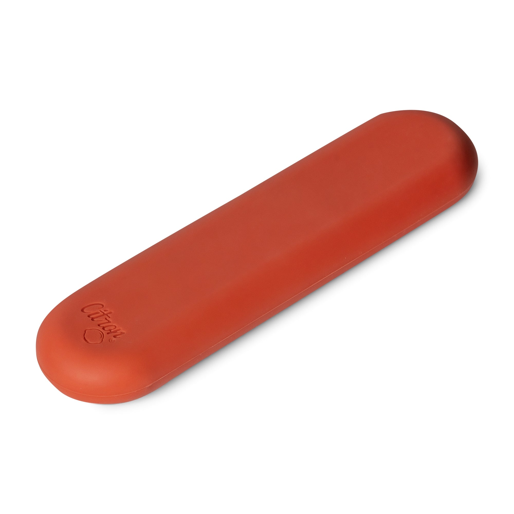 Zestaw sztućców Citron Brick ze stali nierdzewnej 304 z silikonowym etui, kompaktowy, bez BPA, idealny do lunch boxa, kolor: czerwony