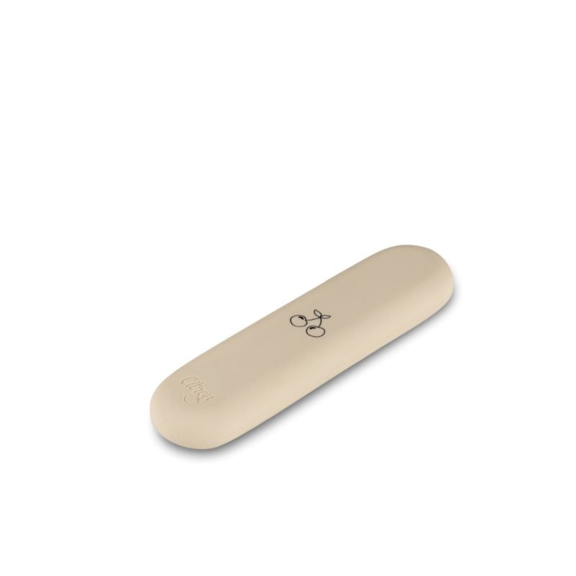 Zestaw sztućców Citron Cream ze stali nierdzewnej 304 z silikonowym etui, kompaktowy, bez BPA, idealny do lunch boxa, kolor: kremowy
