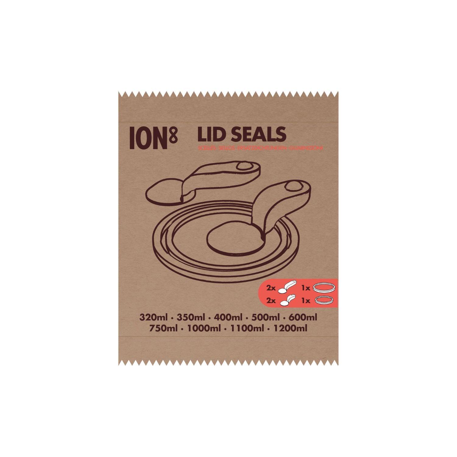 ION8 - zestaw oryginalnych uszczelek do butelek