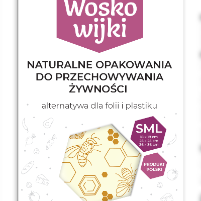 Zestaw woskowijek do kanapek BeePack® – ekologiczne, wielorazowe opakowania na żywność z naturalnych materiałów, zero plastiku, wzór: pszczoły