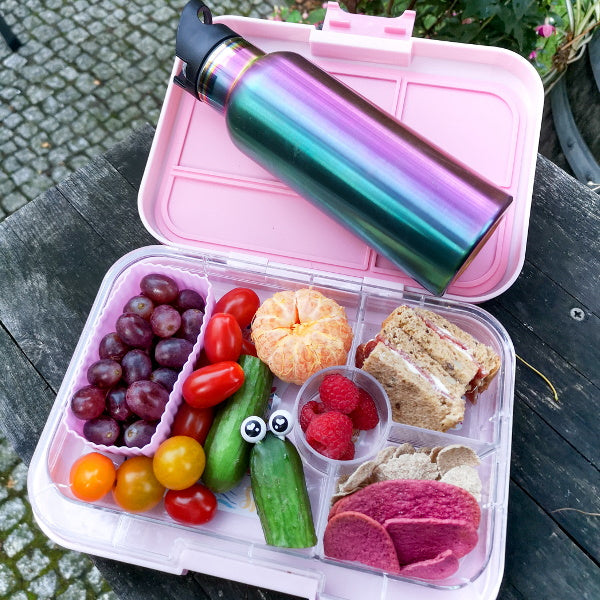 2 Foremki do lunchboxów Yumbox Rose / Lilac– idealne do rozdzielania przekąsek w lunchboxie, na owoce, orzeszki, sery i inne, kolor: różowy/fioletowy