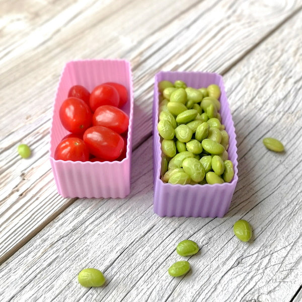 2 Foremki do lunchboxów Yumbox Rose / Lilac– idealne do rozdzielania przekąsek w lunchboxie, na owoce, orzeszki, sery i inne, kolor: różowy/fioletowy