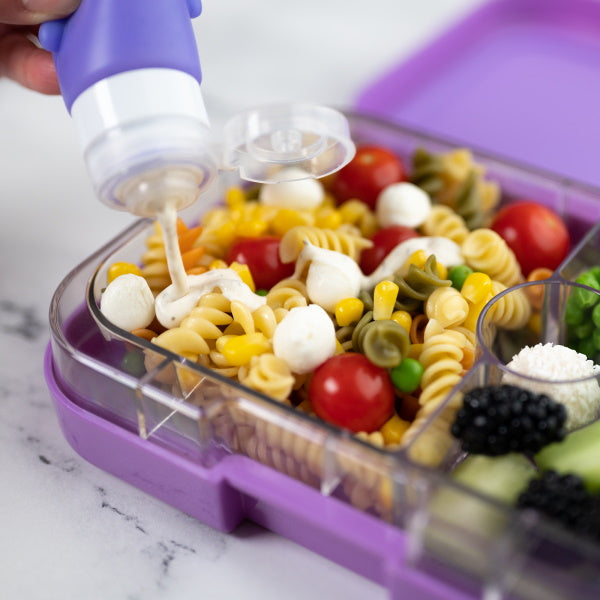 3 Mini butelki na sos Yumbox – kolorowe potworki, szczelne i łatwe w użyciu przez dzieci