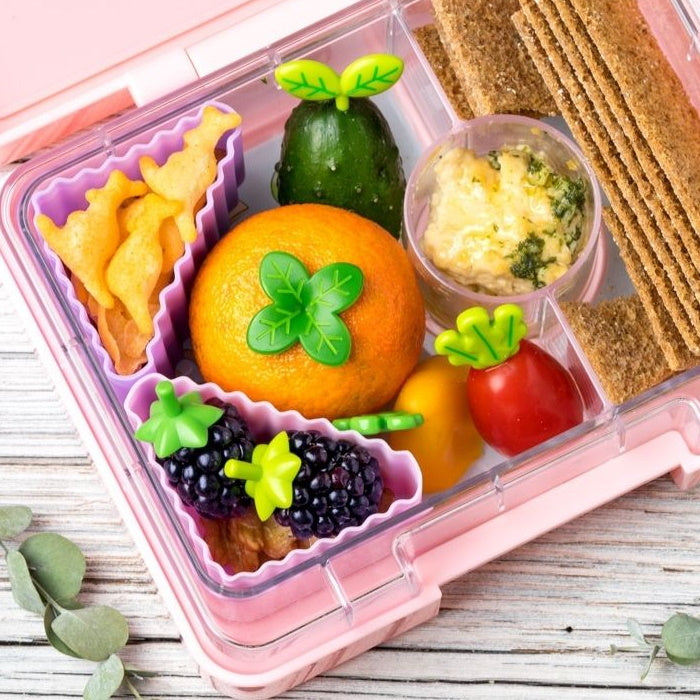 LEKKABOX Bento Triangle Rose/Lilac– elastyczne, różowe foremki trójkątne do przekąsek i mini deserów, bezpieczny silikon, łatwe czyszczenie