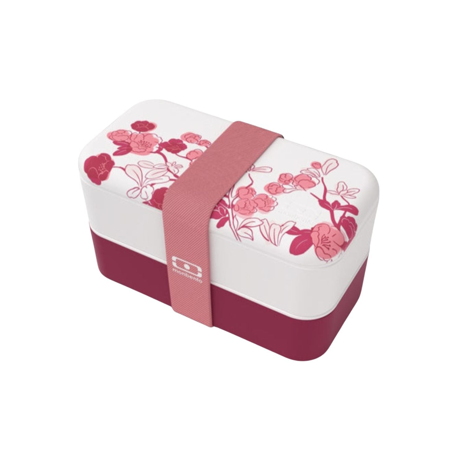 Monbento Original – dwupoziomowy lunchbox z miseczką. Szczelny, BPA free, do mikrofalówki i zmywarki. Stylowy francuski design, wzór: Magnolia