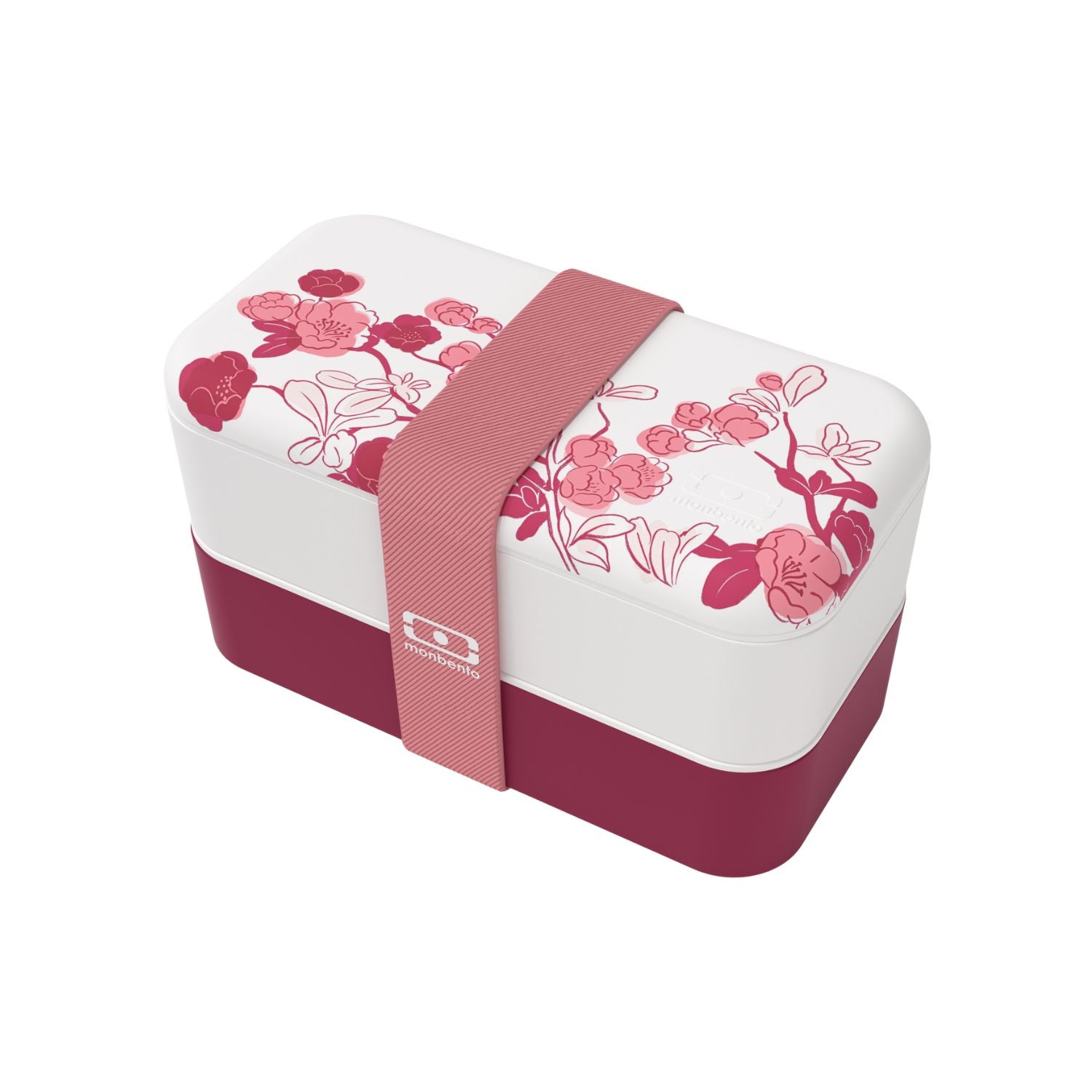 Monbento Original – dwupoziomowy lunchbox z miseczką. Szczelny, BPA free, do mikrofalówki i zmywarki. Stylowy francuski design, wzór: Magnolia