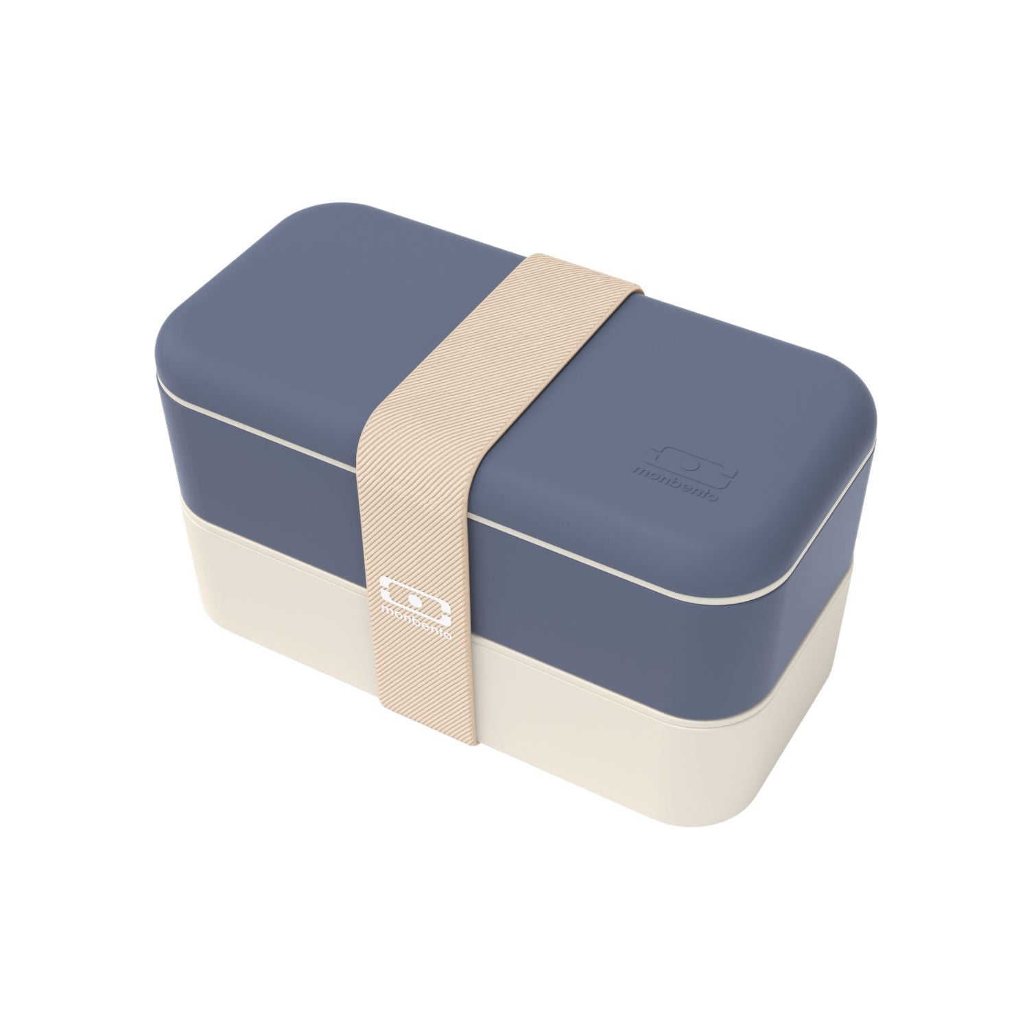 Monbento Original – dwupoziomowy lunchbox z miseczką. Szczelny, BPA free, do mikrofalówki i zmywarki. Stylowy francuski design, wzór: Natural Blue