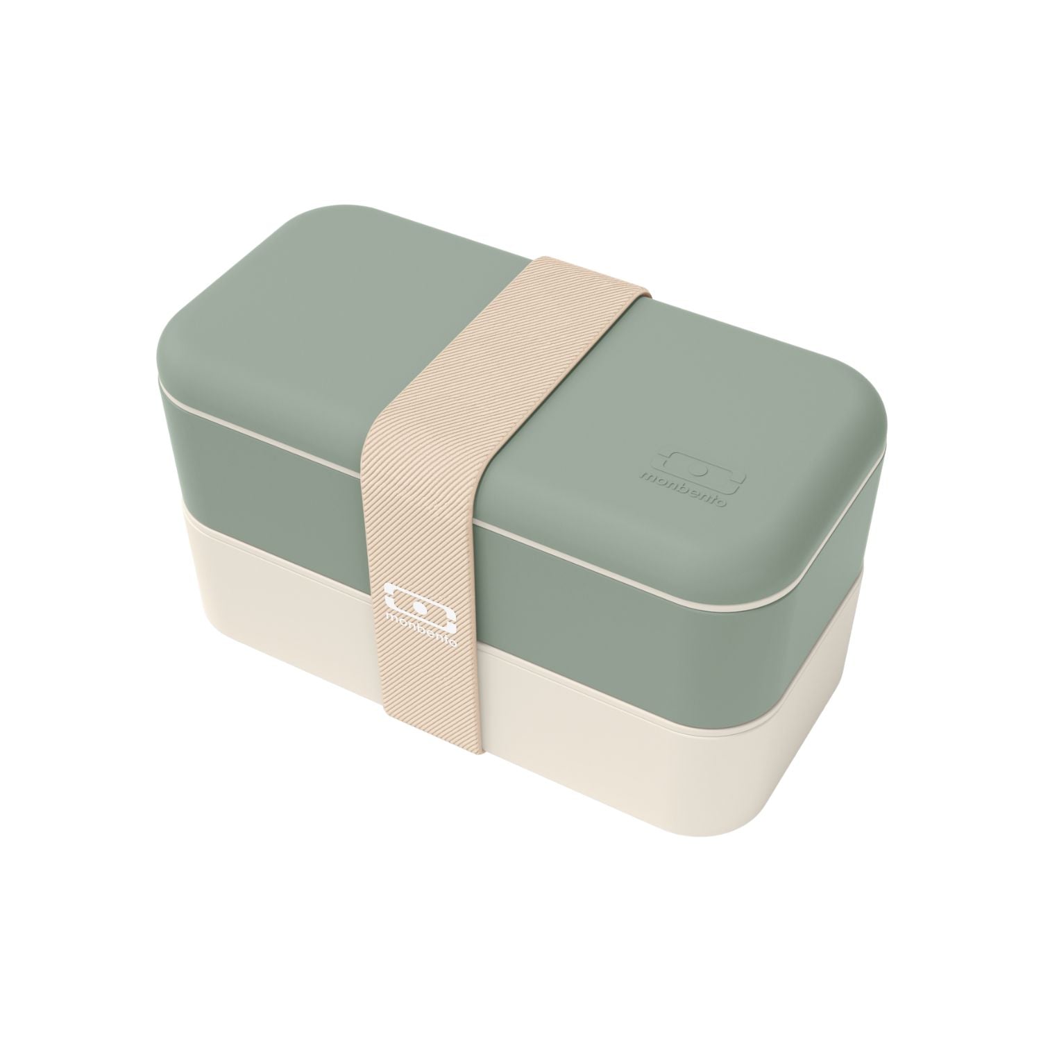 Monbento Original – dwupoziomowy lunchbox z miseczką. Szczelny, BPA free, do mikrofalówki i zmywarki. Stylowy francuski design, wzór: Natural Green