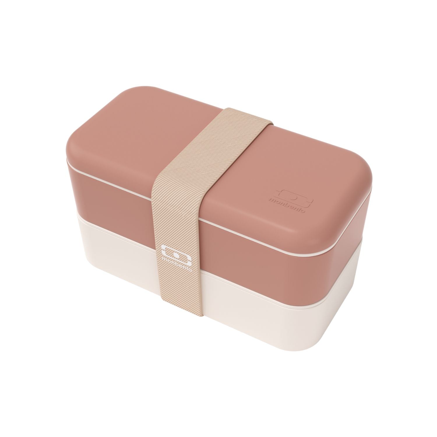 Monbento Original – dwupoziomowy lunchbox z miseczką. Szczelny, BPA free, do mikrofalówki i zmywarki. Stylowy francuski design, wzór: Pink Moka