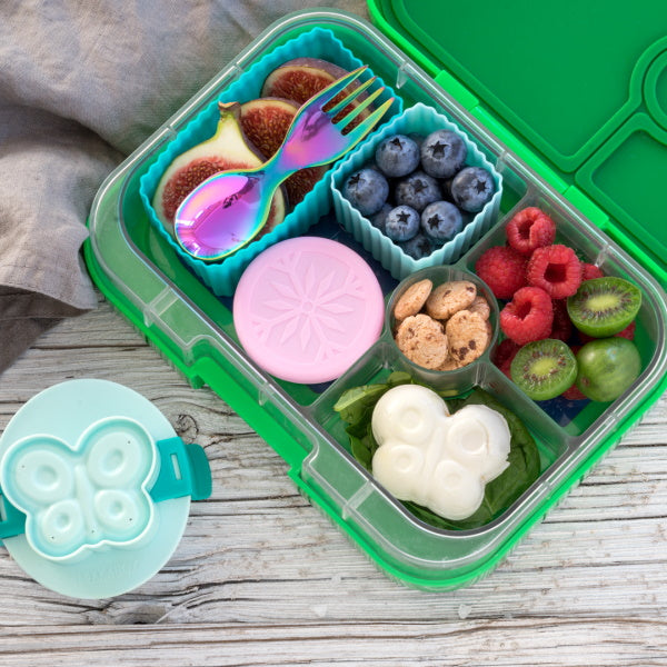 Foremki Lekkabox do jajek – zestaw 2 form w kształcie motyla i serca, łatwe w użyciu, bez BPA, idealne do lunchboxów i kreatywnych śniadań