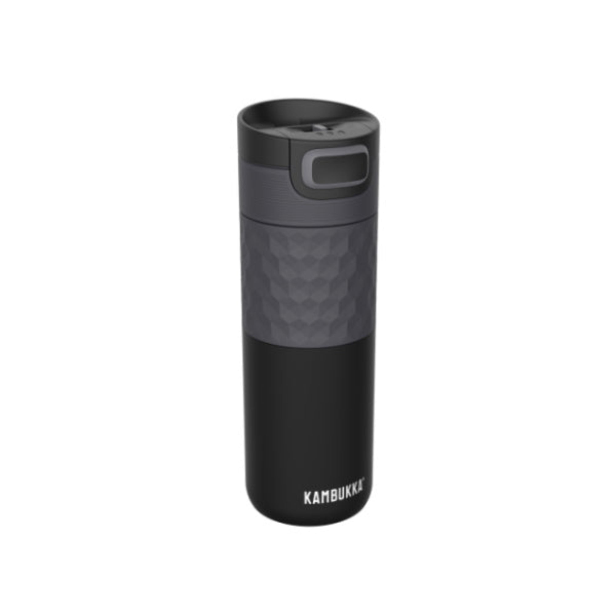 Kambukka Etna Black Steel 500 ml – stalowy kubek termiczny, nakrętka 3w1, szczelny i stylowy, utrzymuje ciepło do 9h