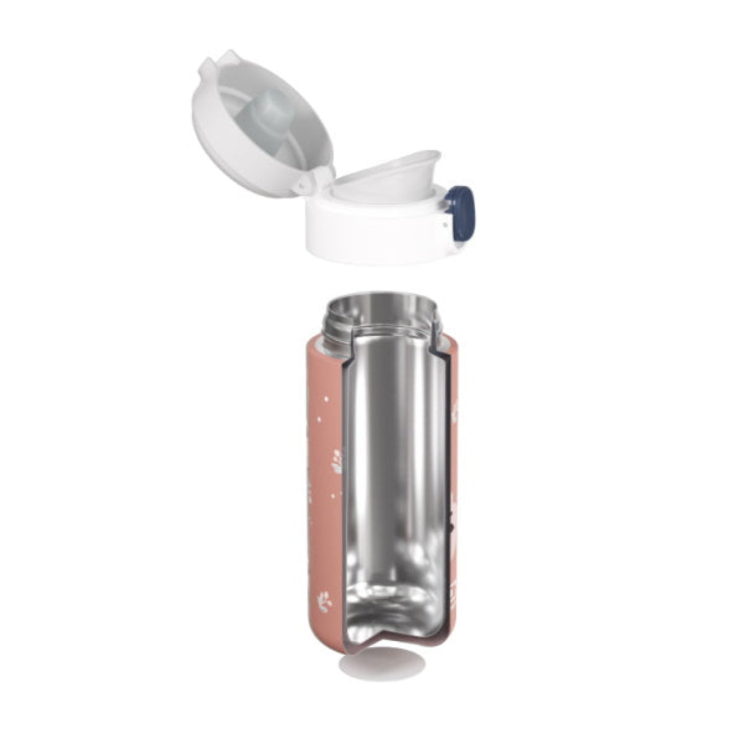 Kubek termiczny dla dzieci Monbento Pop Fox – kompaktowy, poręczny i bezpieczny. Z izolacją próżniową, szczelny i wygodny do szkoły i na wycieczki, wzór: lis