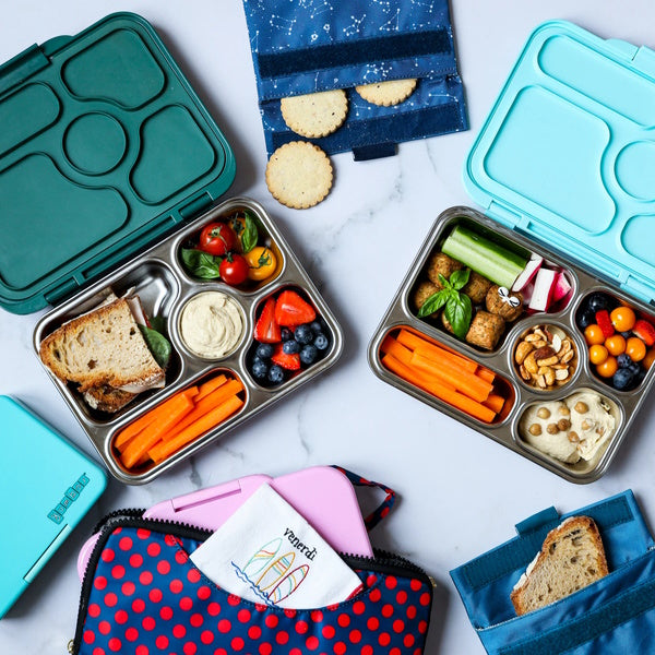 Yumbox Presto Kale Green – stylowy i bezpieczny lunchbox ze stali nierdzewnej z 5 przegrodami, kolor: zielony