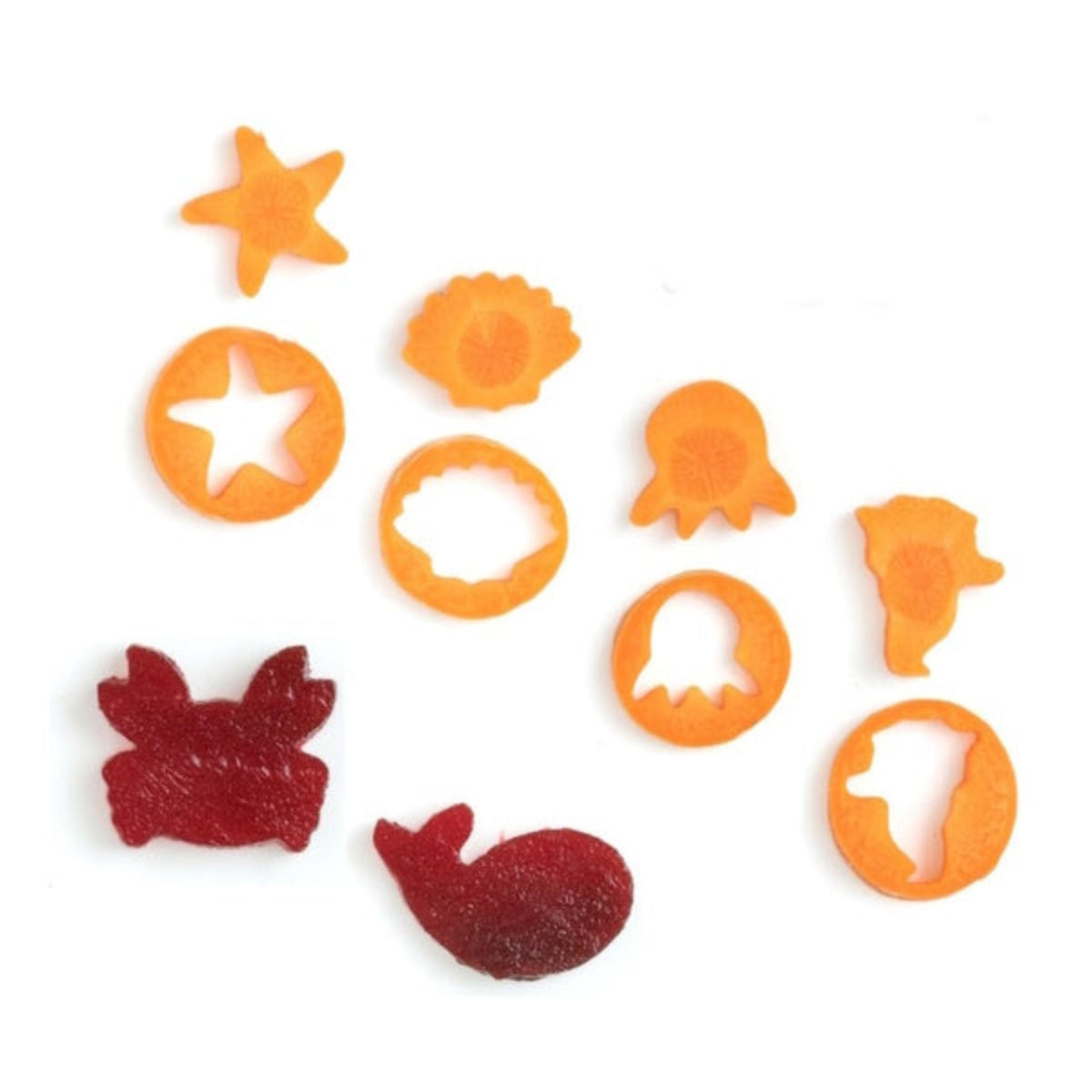 Mini wykrawacze Lekkabox zwierzęta morskie – zestaw 6 rozmiarów, stal nierdzewna, bezpieczne uchwyty, idealne do owoców, warzyw, kanapek i ciasteczek