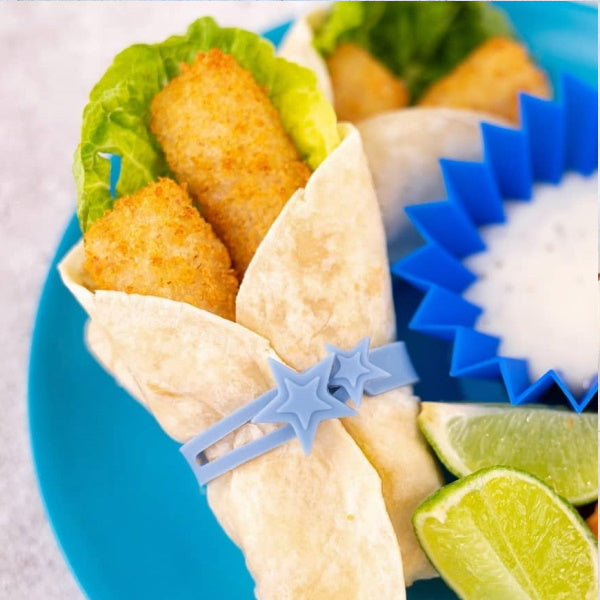 Zestaw 7 opasek Lunch Punch – silikonowe, bezpieczne i wygodne do pakowania wrapów bez bałaganu.