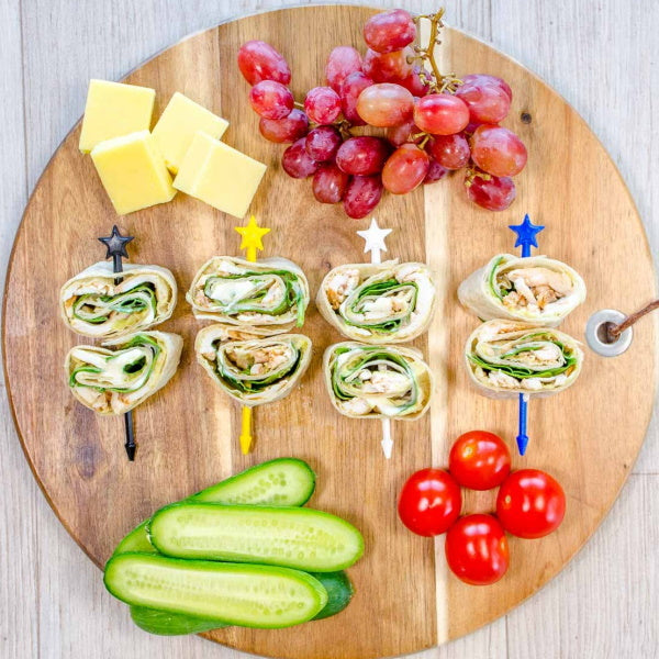 Kolorowe patyczki do przekąsek Lunch Punch– higieniczne, trwałe i wolne od BPA, świetne na kinderbal i do szkoły.