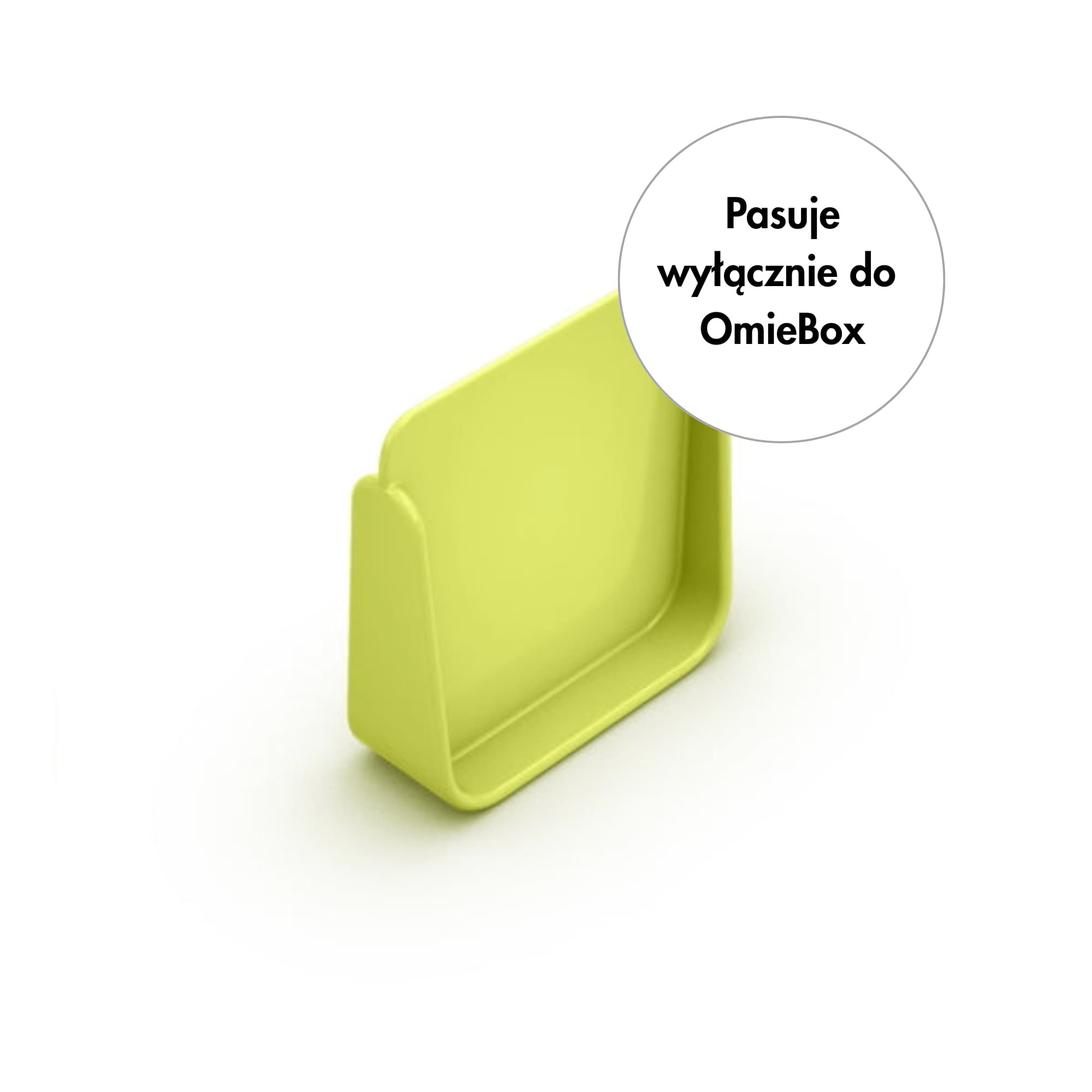 Limonkowy separator do lunchboxa OmieBox - na owoce, warzywa i orzechy