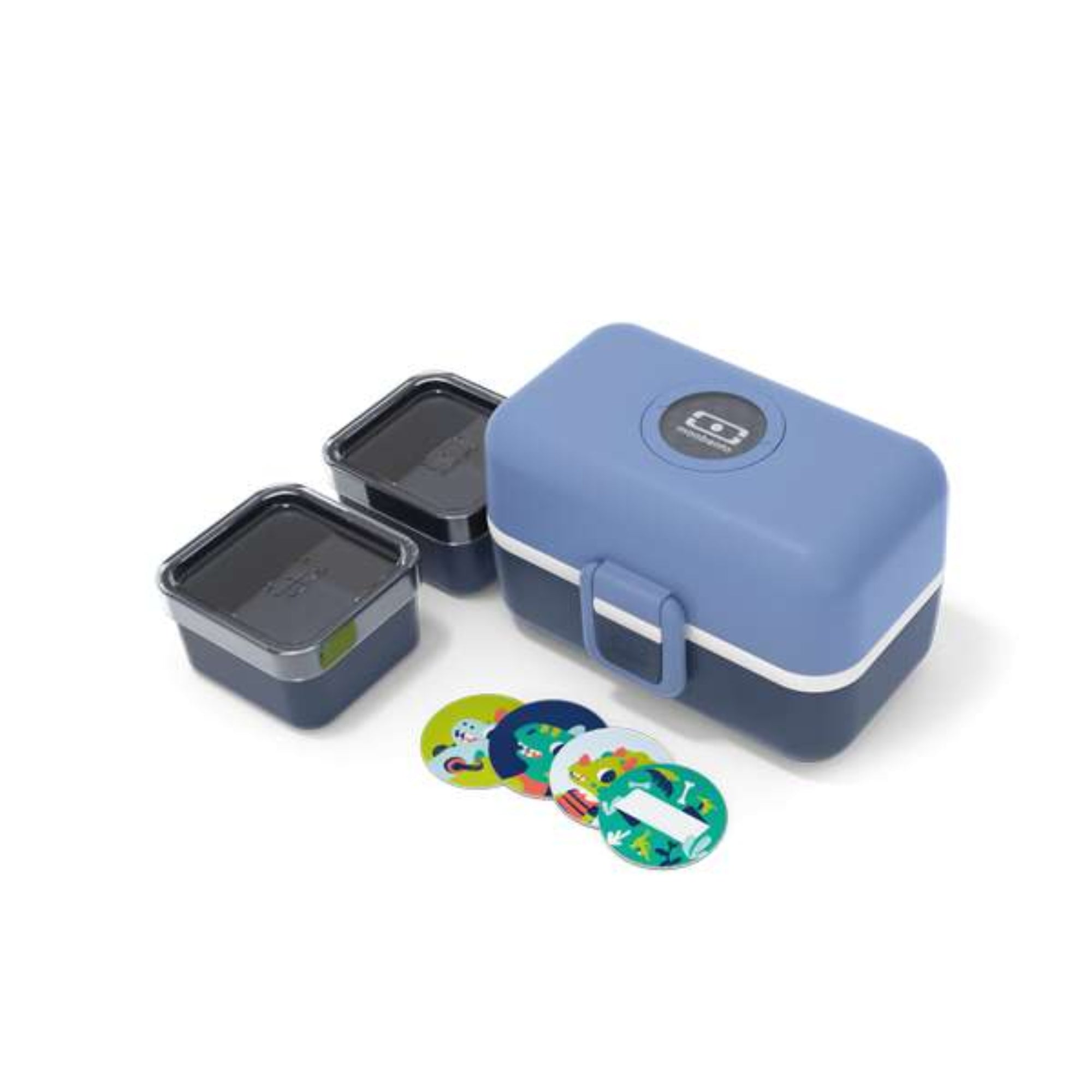 Monbento Tresor Infinity – lunchbox dla dzieci z 3 pojemnikami. Lekki, szczelny i łatwy w otwieraniu. Idealny do szkoły, na wycieczkę i piknik, kolor: niebieski