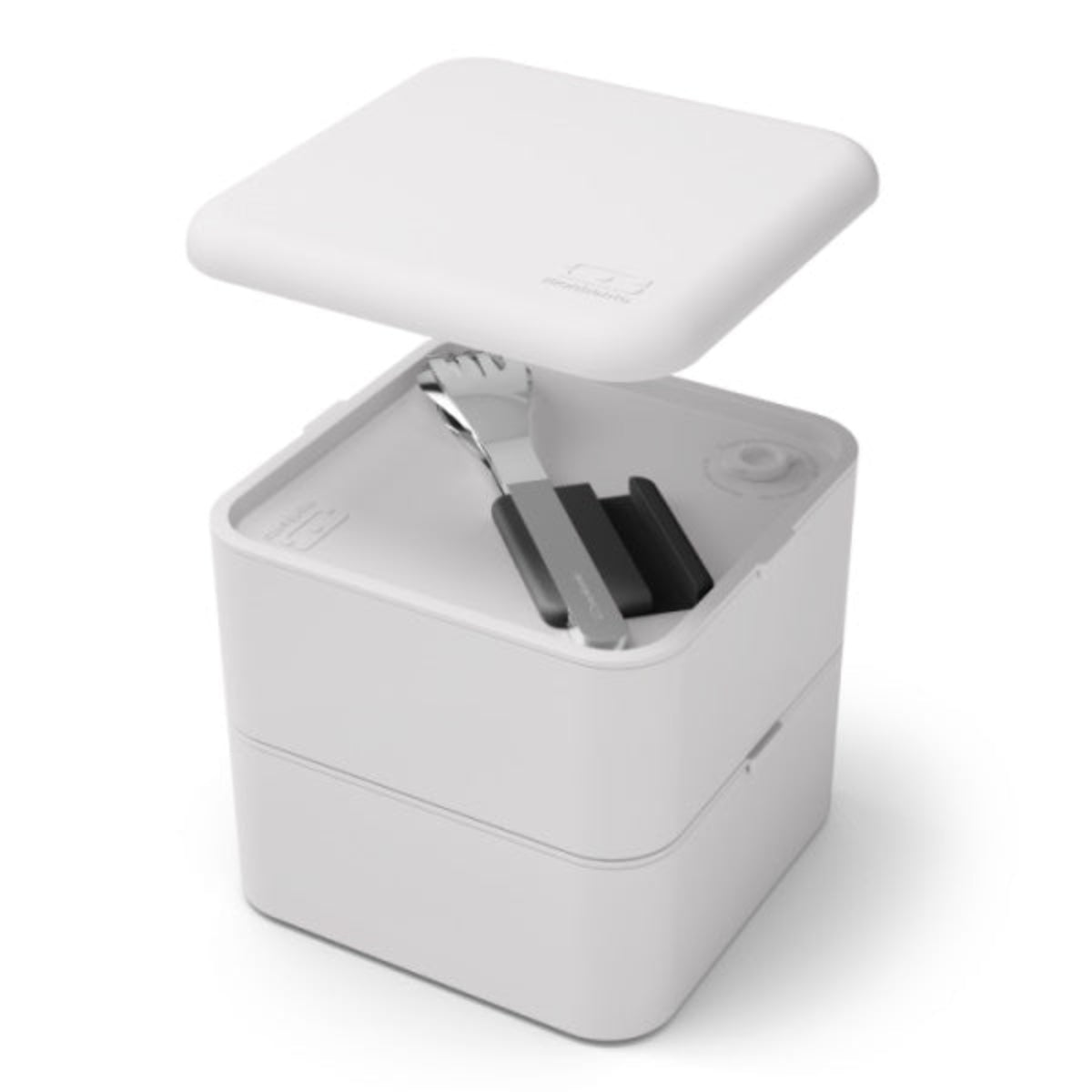 Monbento Slim Box Onyx – stalowe, kompaktowe sztućce w etui, idealne do lunchboxa i podróży, kolor: czarny