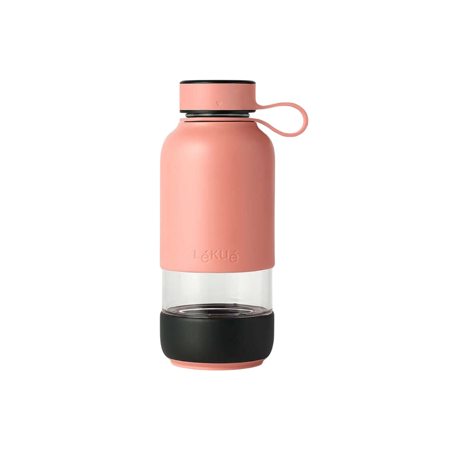 Szklana butelka Lekue To Go 500 ml w różowym kolorze – do pracy, szkoły i na trening.