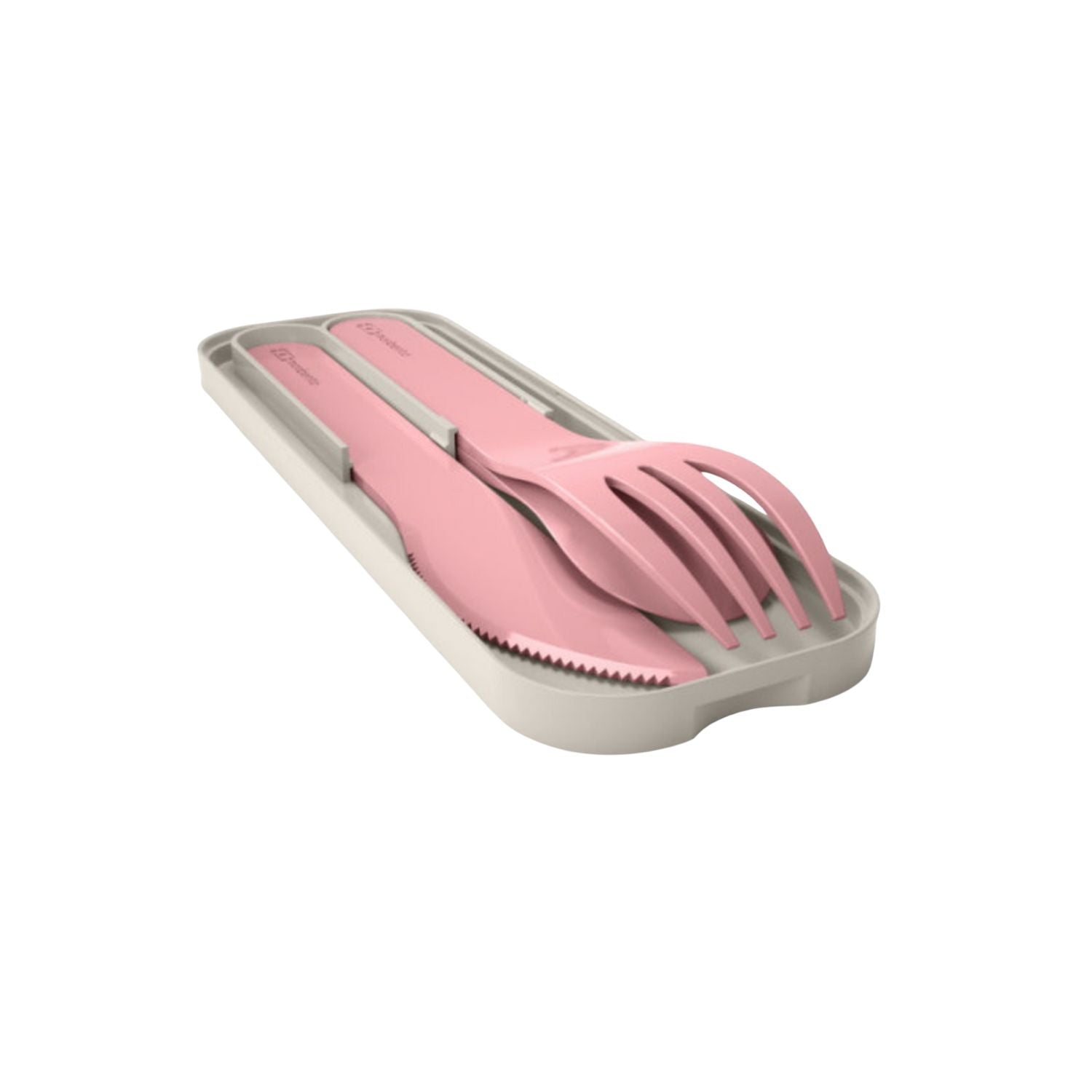 Monbento Pocket Color Blush – zestaw 3w1 sztućców z etui, lekki, wielorazowy, bez BPA, idealny w podróży, kolor: różowy