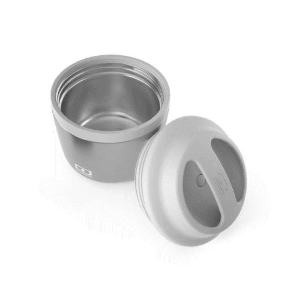 Monbento Element Silver – termos obiadowy 550 ml. Utrzymuje ciepło do 10 h, 100% szczelny, stal nierdzewna 316. Idealny na zupy i obiady w podróży, kolor: srebny