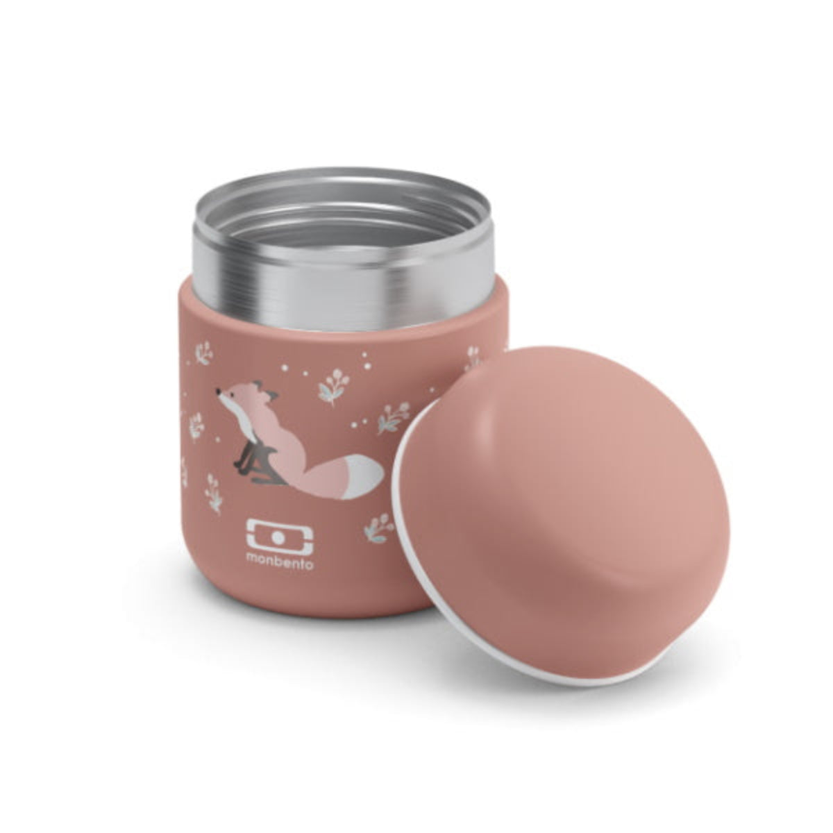 Monbento Capsule Fox – termos dla dzieci 280 ml. Utrzymuje ciepło do 5 h, 100% szczelny i lekki. Idealny na zupę, owsiankę czy makaron w podróży, wzór: lis