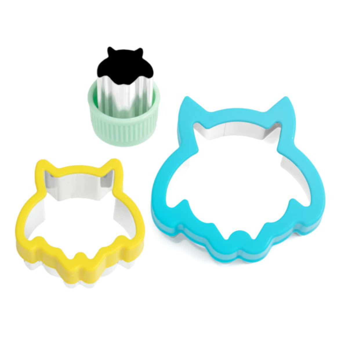 Wykrawacze Lekkabox sowa – zestaw 3 rozmiarów, stal nierdzewna, bezpieczne uchwyty, idealne do owoców, warzyw, kanapek i ciasteczek