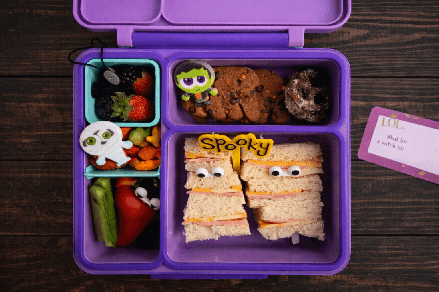 Upiorne szaszłyki z kanapek – pomysł na lunchbox na Halloween